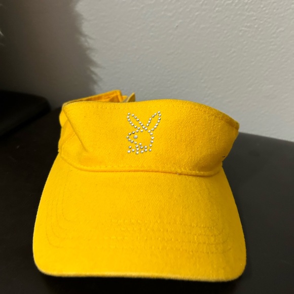 PLAYBOY Accessories Vintage Playboy Visor Hat 99s Yellow Bunny